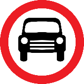 Sign showing No Motor Vehicles except motorcycles 