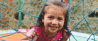 School girl playing